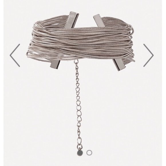 Metallic Muti Strand Mesh Chain Cuff Bracelet - Picture 2 of 5